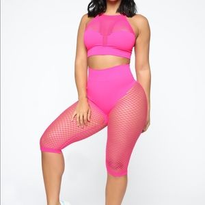 Fashion NO A SUMMER FISHNET NET BIKER SHORT SET